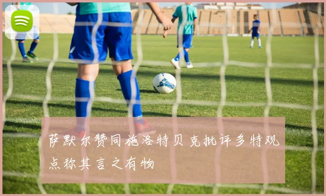 萨默尔赞同施洛特贝克批评多特观点称其言之有物